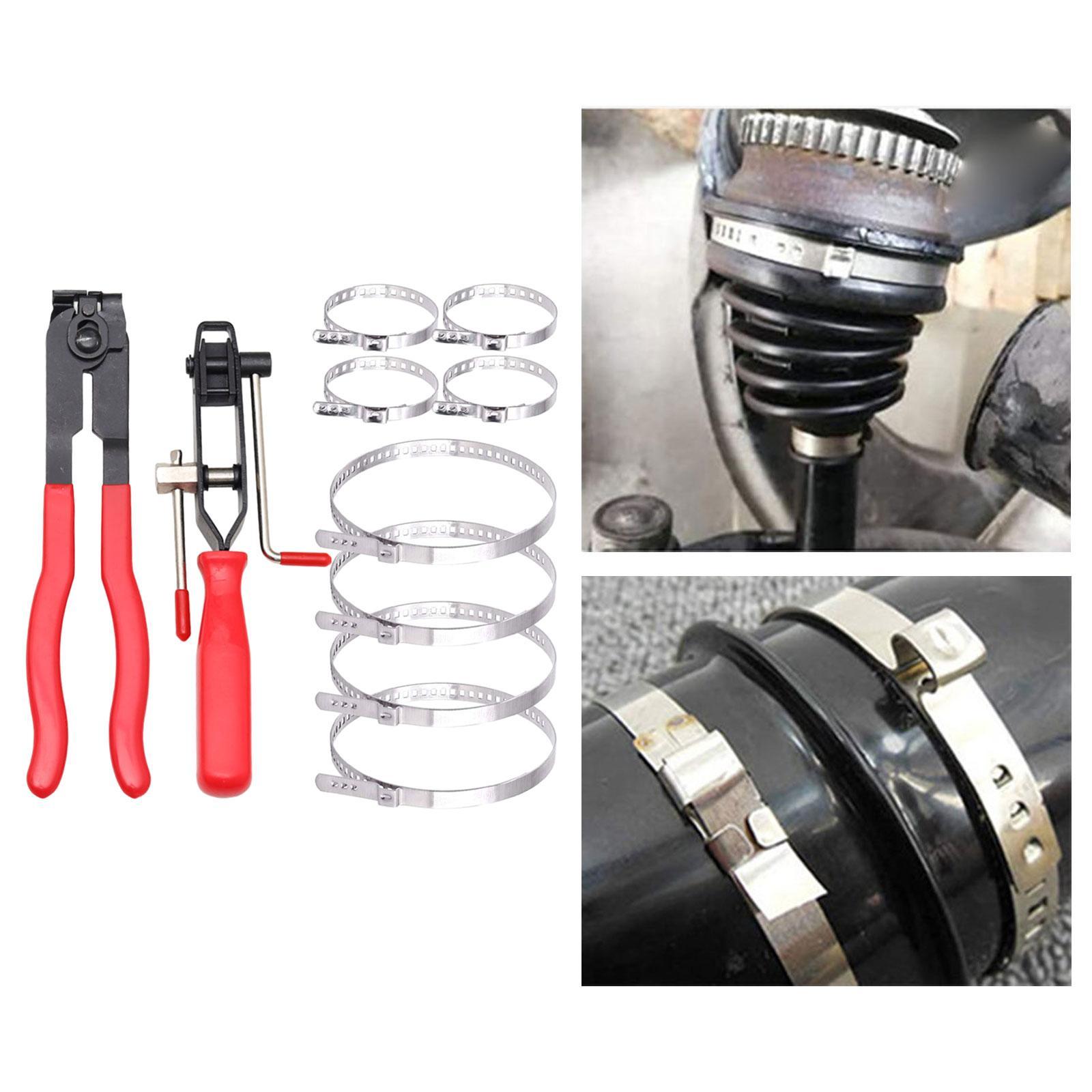 10 Pieces CV Boot Clamp Pliers Set Hose Band Axle Pliers Repair Tool Joint Boot Clamp Pliers for Most Car ATV UTV