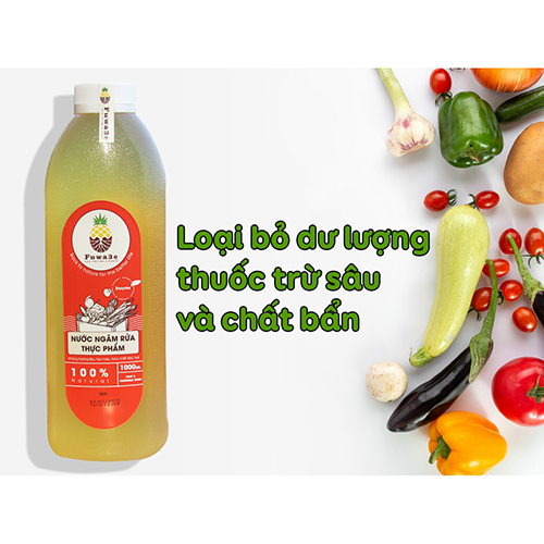 Nước ngâm rửa thực phẩm Fuwa3e hữu cơ organic khử mùi loại bỏ thuốc sâu chất bẩn 1L