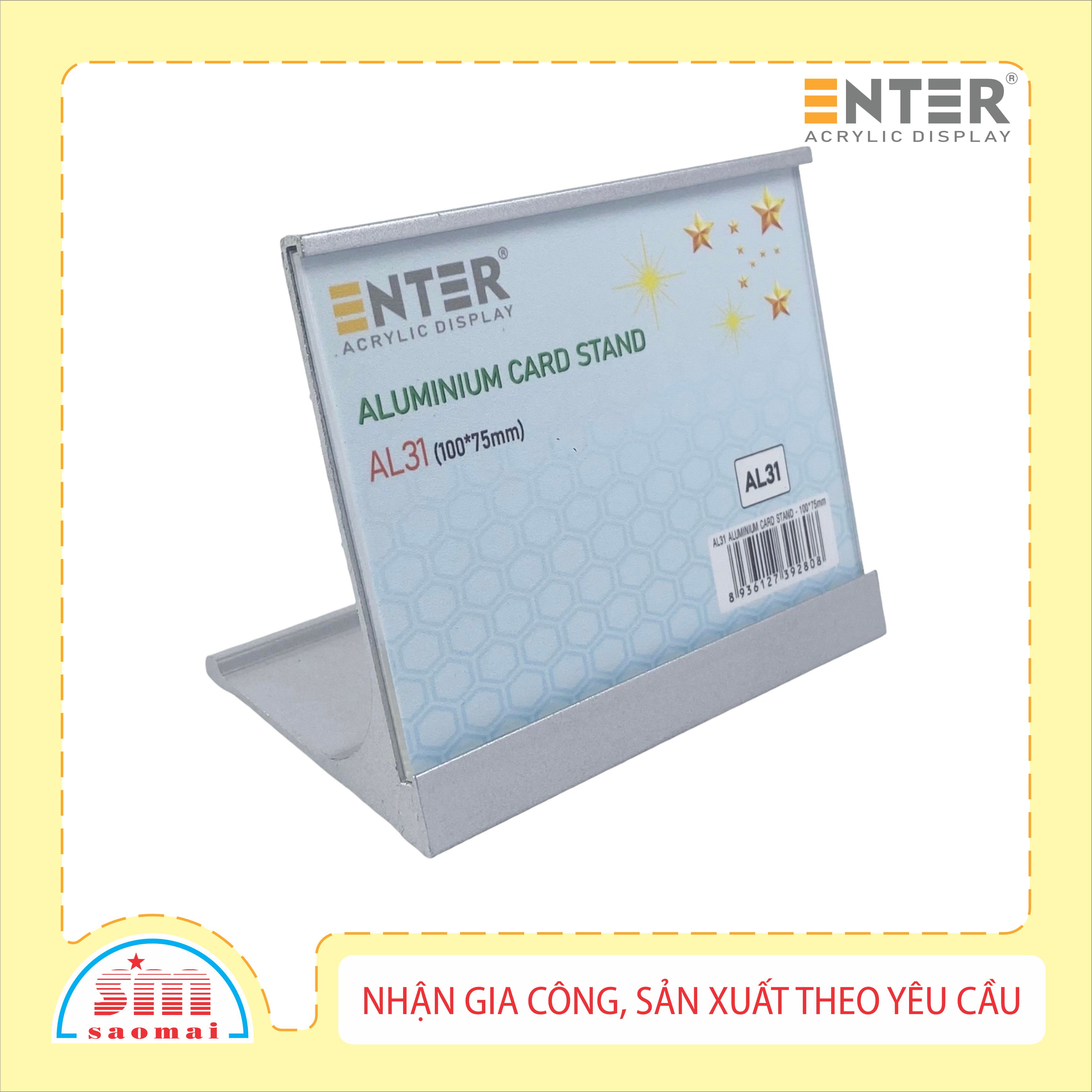 Bảng thông tin để bàn nhôm Enter AL31 100x75mm