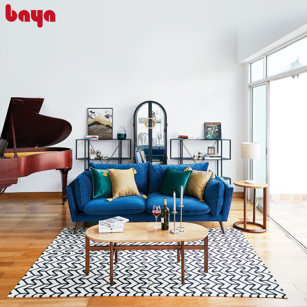 Bàn Cà Phê BAYA CONNEMARA Phong Cách Art Deco Ấn Tượng, Mặt Bàn Phủ Veneer Gỗ Sồi Với Vân Gỗ Đối Xứng Và Đường Bo Cạnh, Kiểu Dáng Chân Bàn Hiện Đại 1096538