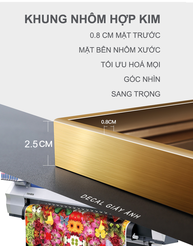 Tranh phong thuỷ Mica 3 bức Hoa bướm và trăng rằm trừu tượng . Model: AZ3-0095
