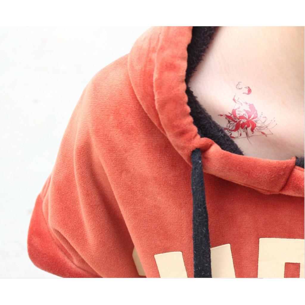 Hình xăm dán hoa bỉ ngạn màu 10x6cm