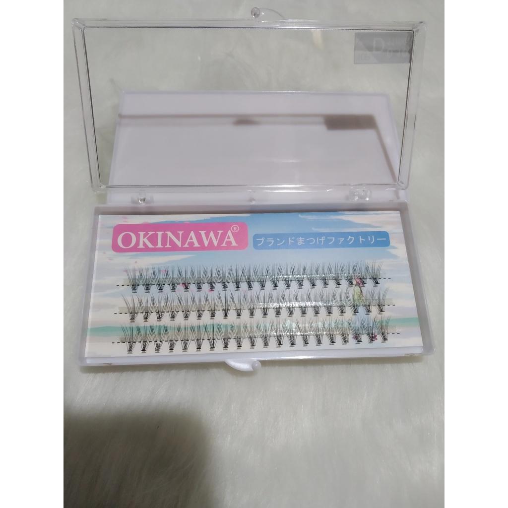 Mi chùm hiệu Okinawa japan cụm 10 sợi độ dày 0.10 mềm , độ cong D đẹp, chất liệu lông mi tiêu chuẩn Nhật Bản