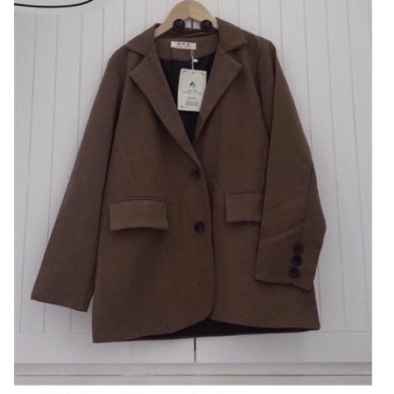 Áo blazer nâu sô cô la (chocolate) cúc tay