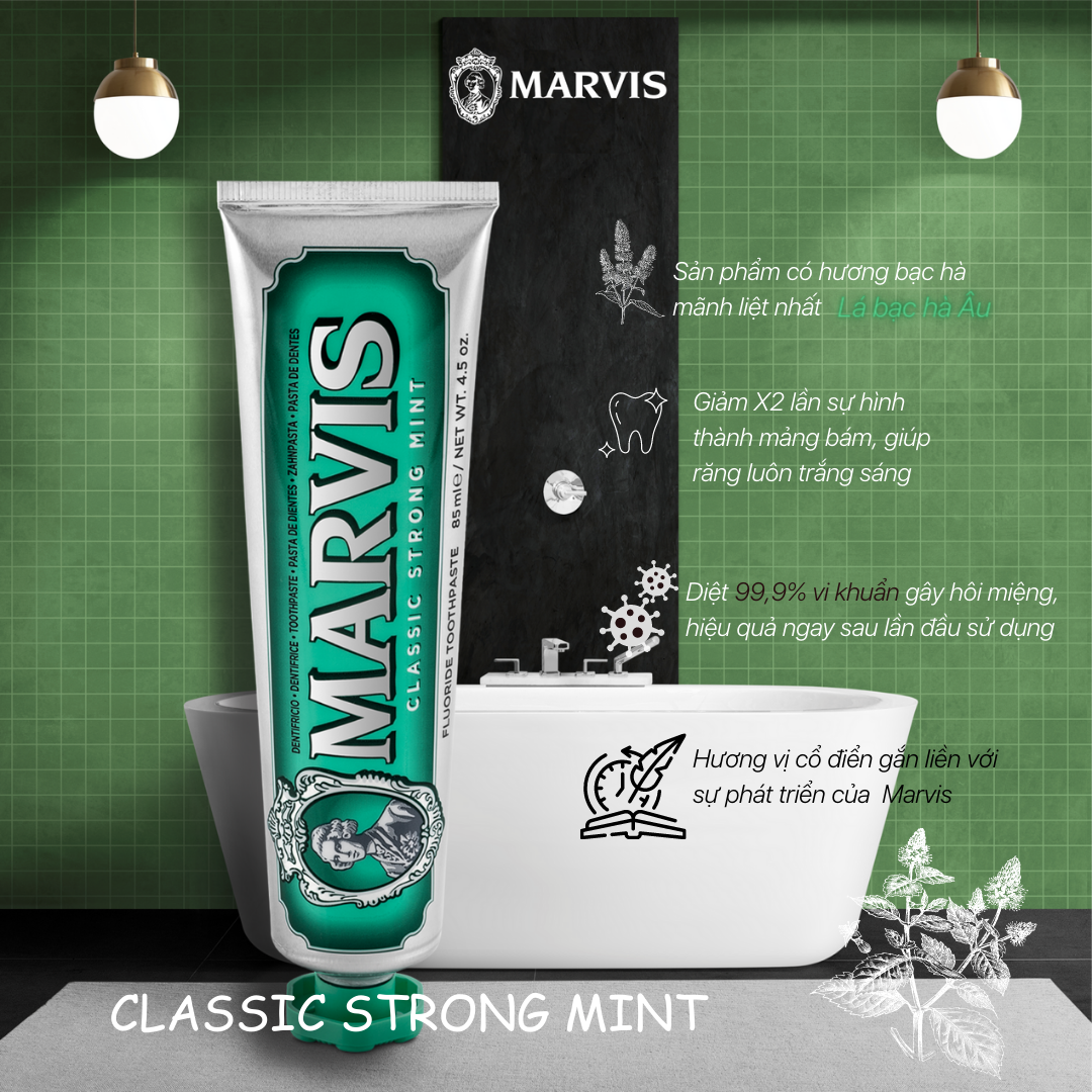 Kem đánh răng Marvis Toothpaste 85ml-75ml nhiều mùi hương