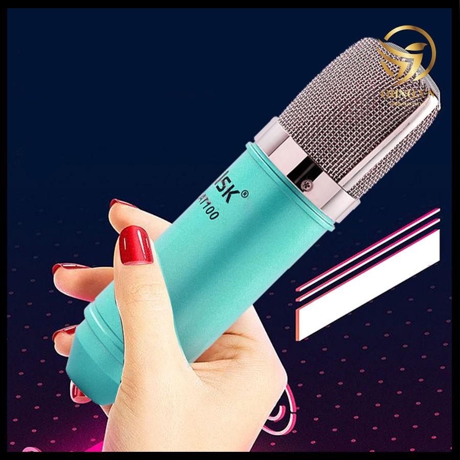 Micro Thu Lọc Âm Chuyên Livestream Có Dây AT 100 Bộ Mic Hát Cao Cấp Karaoke Thu Âm Chuyên Nghiệp ISK - Hàng Chính Hãng