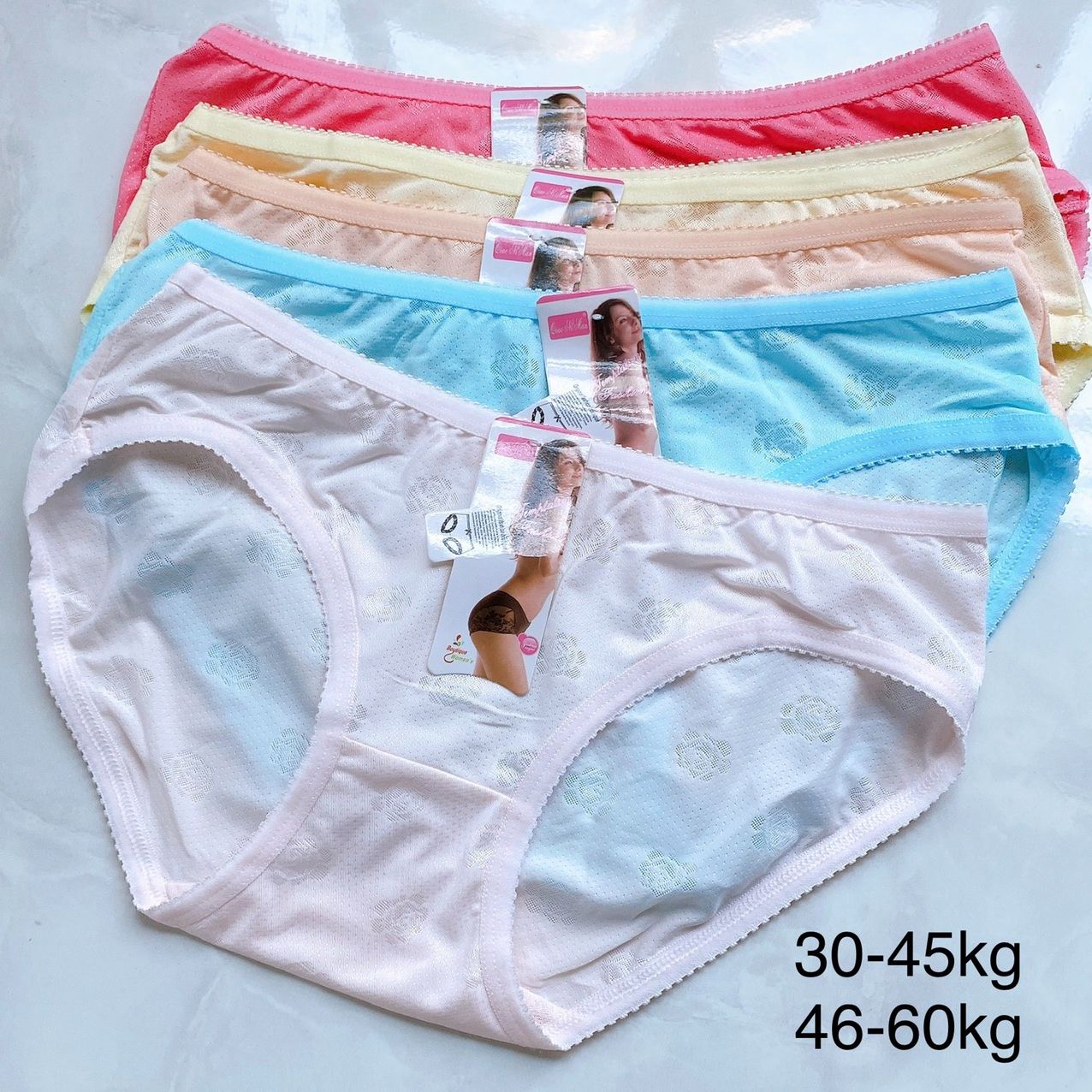 Bộ 10 Quần Lót Nữ Cute Thun Lạnh – Gấm Họa Tiết Hoa, Mềm Mại, Thông Hơi, Co Giãn Tốt 35 - 60KG - Tada Shop