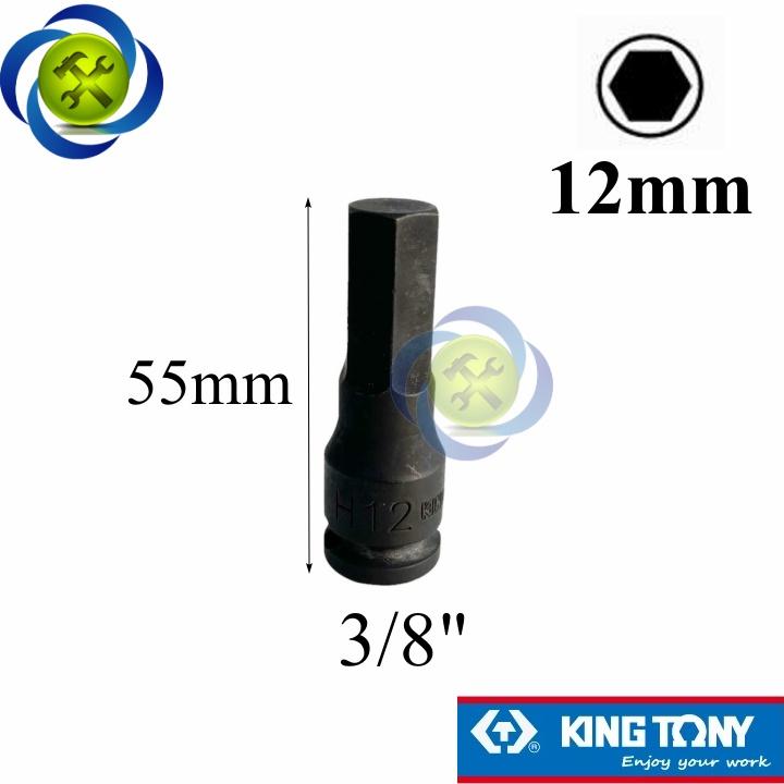 Tuýp lục giác 12mm Kingtony 305512M loại 3/8 loại đen thép CR-MO