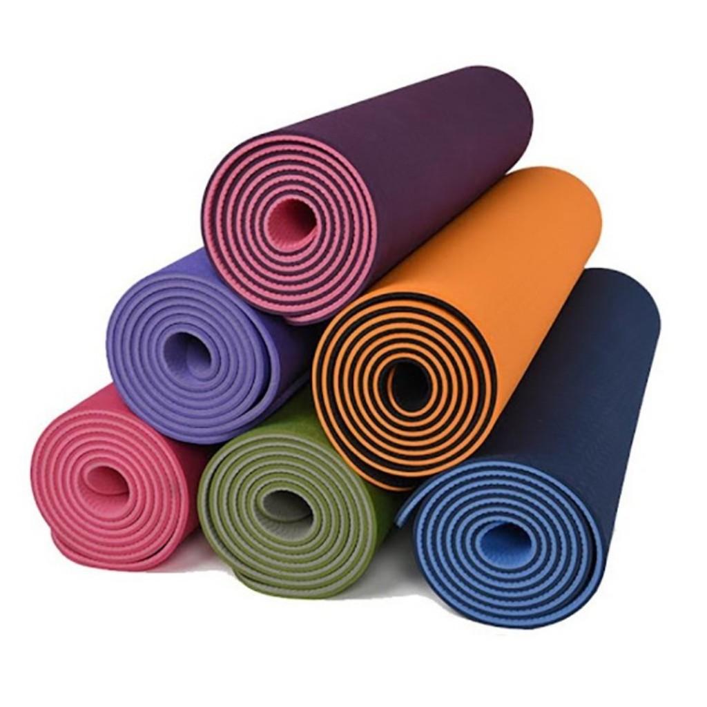 Thảm tập yoga,Gym,Thảm yoga chất liệu TPE 2 lớp cao cấp chống trơn trượt