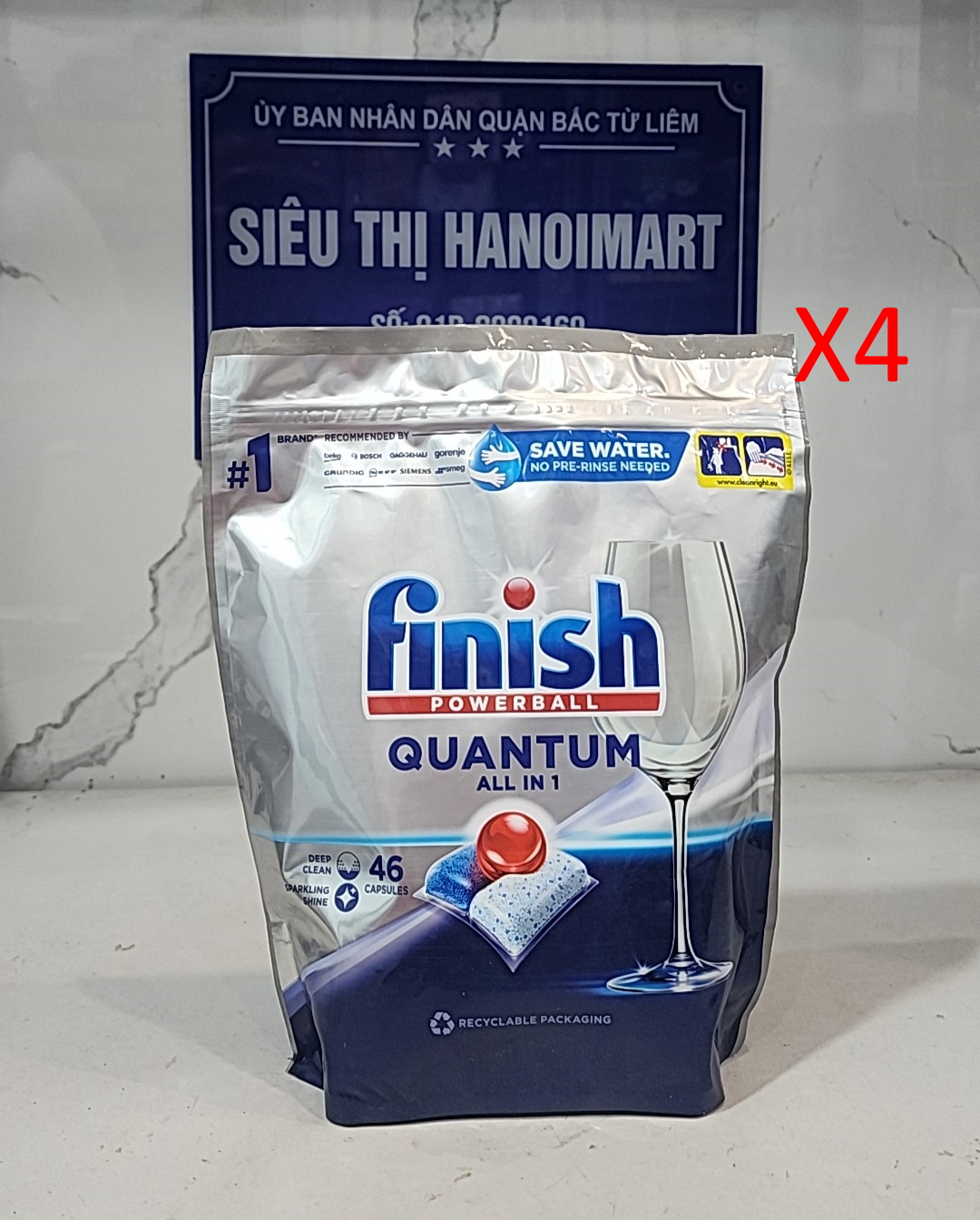 Combo 2 túi viên rửa bát Finish Quantum 100 viên (100*2=200 viên)