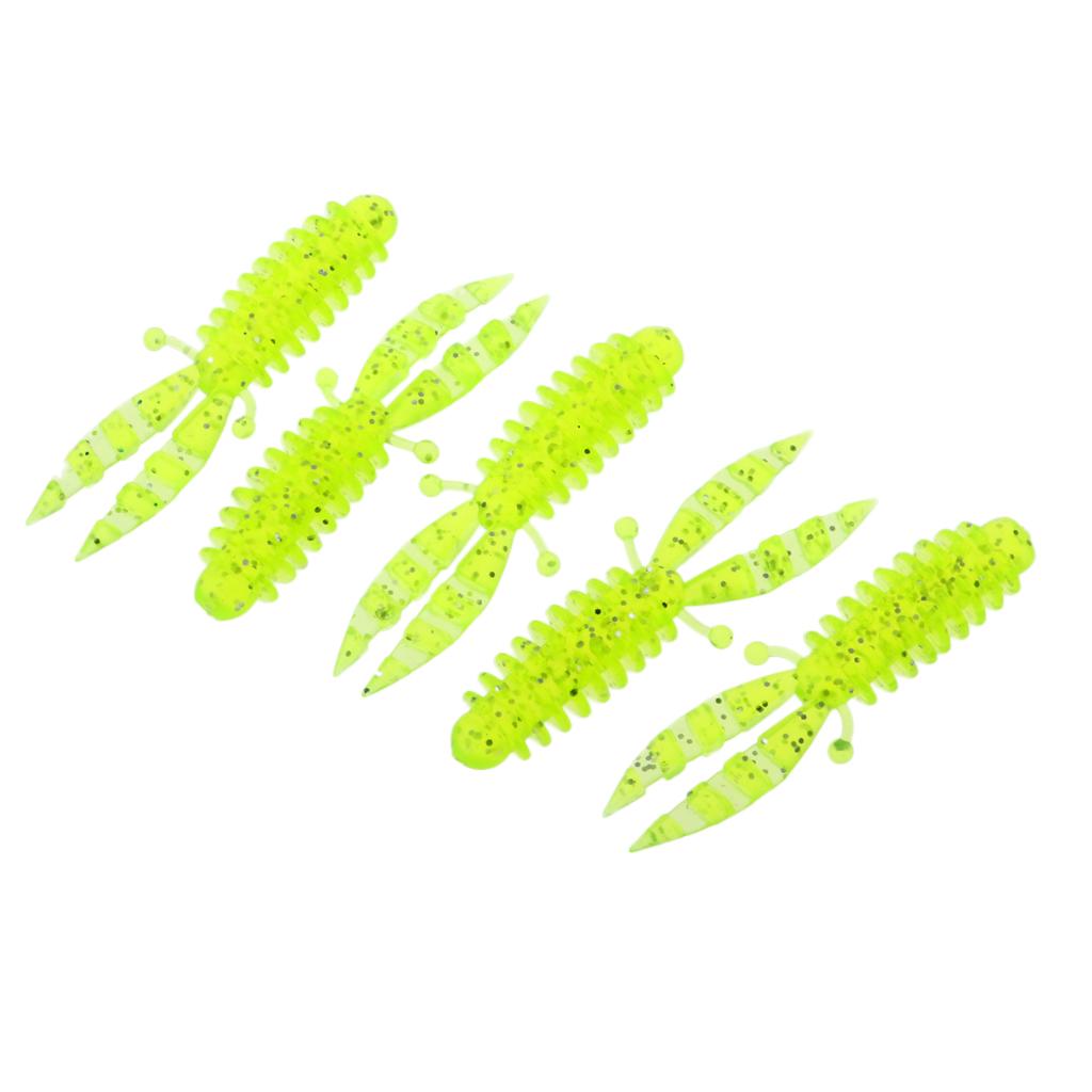 5 Pieces Bionic Soft Bubble Shrimp Artificial Fishing Baits Set