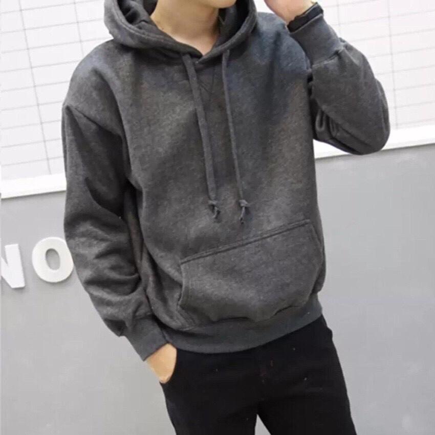 Áo Hoodie Nỉ Bông Trơn Một Màu Cá Tính Phong Cách Hàn Quốc Năng Động - LZGV016