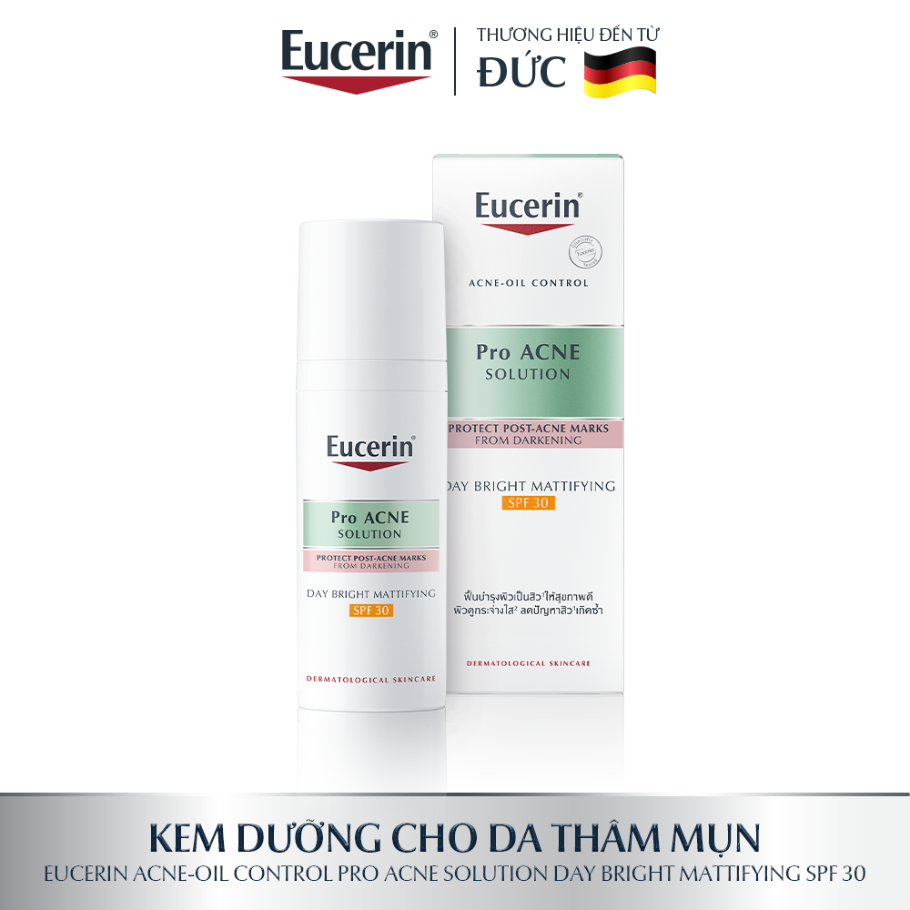 Kem dưỡng giảm mụn &amp; chống nắng Eucerin Day Bright Mattifying SPF30 50ml