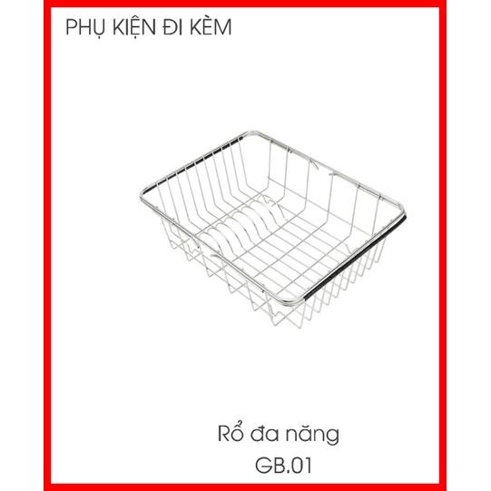 Chậu rửa 2 hố lệch phụ kiện đi kèm chât liệu Inox 304 cao cấp mã GC.7843 thương hiệu GERARI
