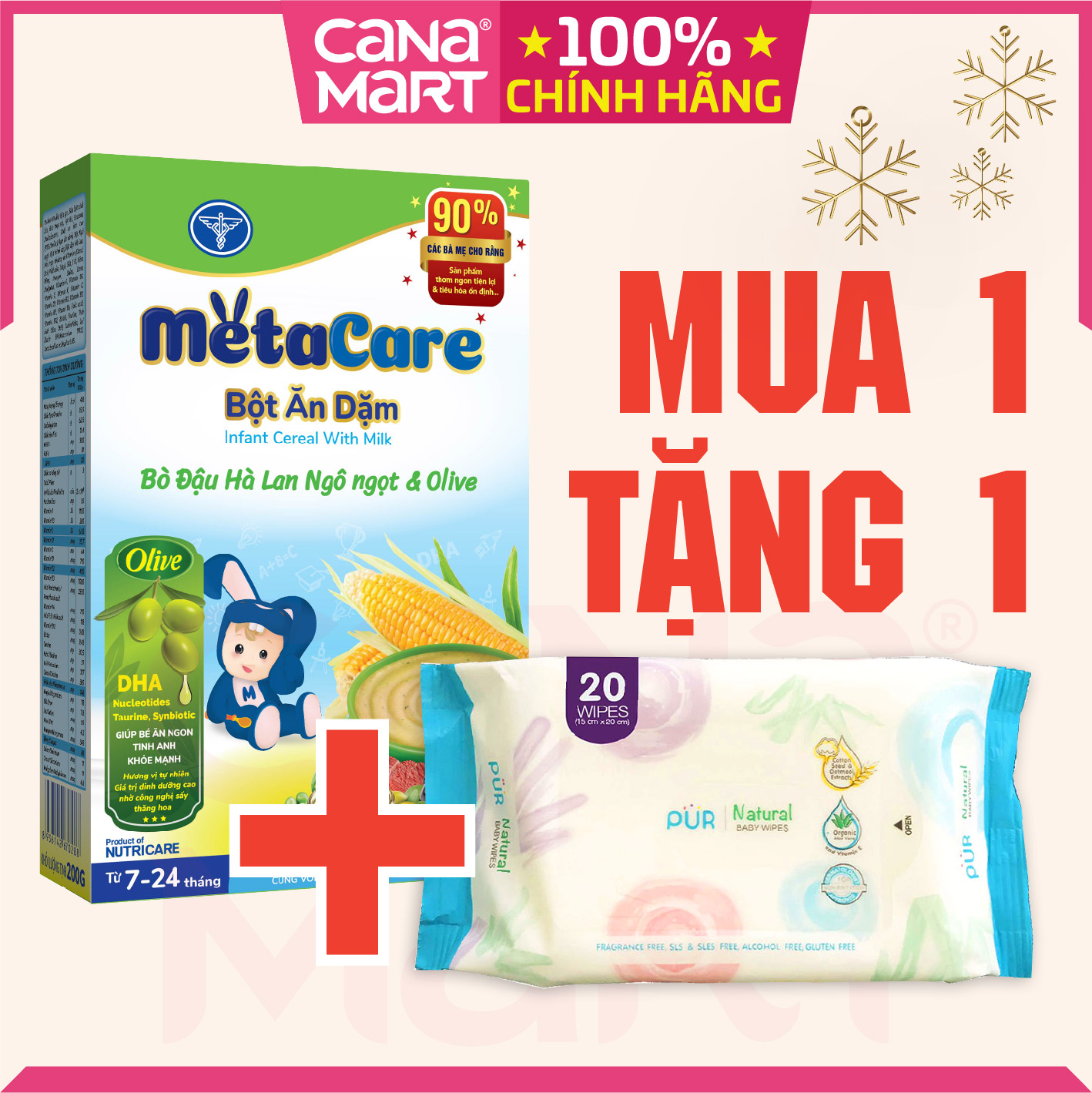 Bột ăn dặm tốt cho bé Nutricare Metacare Bò Đậu hà lan Ngô ngọt &amp; Olive (200g)