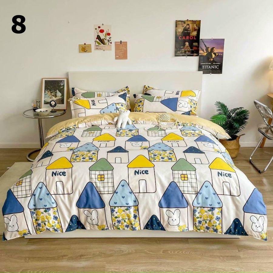Bộ chăn ga gối thun cotton poly - chăn mền, drap giường, vỏ gối - ga giường đủ size