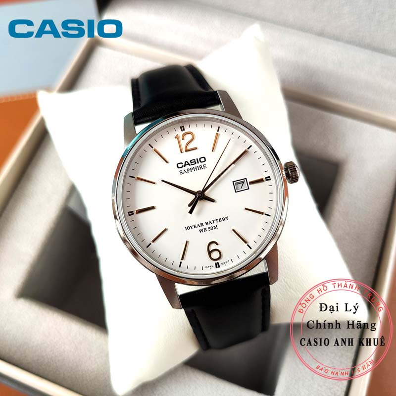 Đồng Hồ Nam Casio MTS-110L-7AVDF Dây Da - Kính Sapphire - Pin 10 Năm