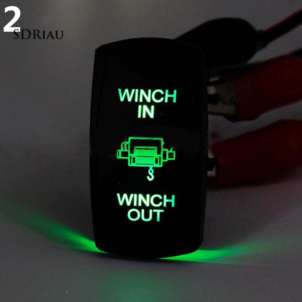 Công tắc rocker UTV laser đèn LED kép 7 chấu điều khiển tời kéo 12V 24V chuyên dụng