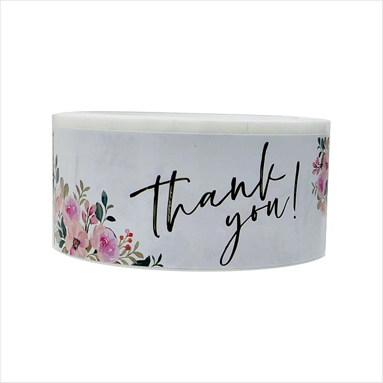 T001_Tem dán chữ &quot; Thank you&quot; _SIZE: 2.5X7.5cmCM, 120 tem/cuộn