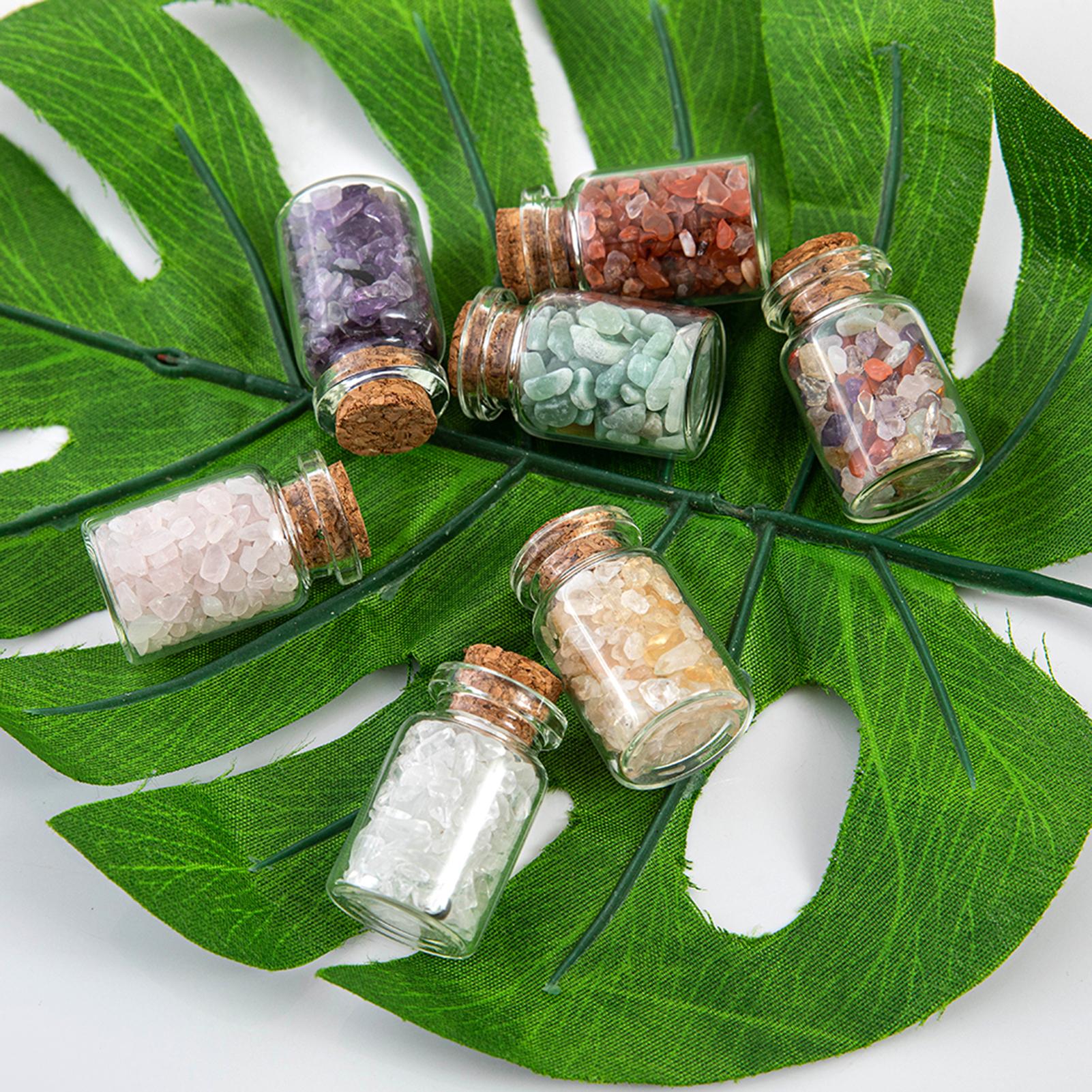 Chai đá tinh thể tự nhiên nhiều màu sắc phong thủy, chai ước nguyện