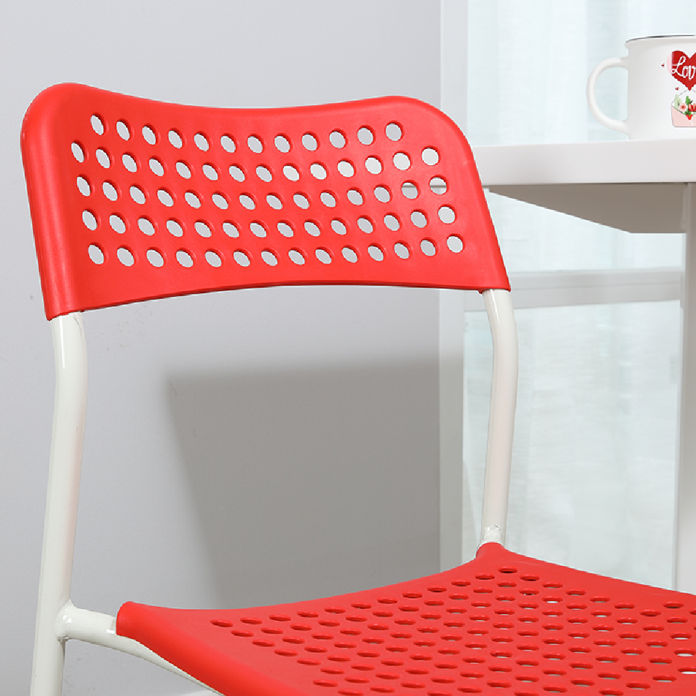Ghế nhựa ngồi bàn ăn DOTTY Màu đỏ/ Màu đen chân sắt sơn tĩnh điện | Index Living Mall | Nhập khẩu Thái Lan
