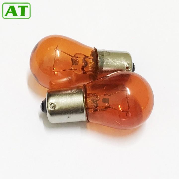 Combo 2 Bóng Đèn Xi Nhan Ô Tô Màu Vàng 1 Tóc 12V 21W hoặc 24V 21W Đui Cài