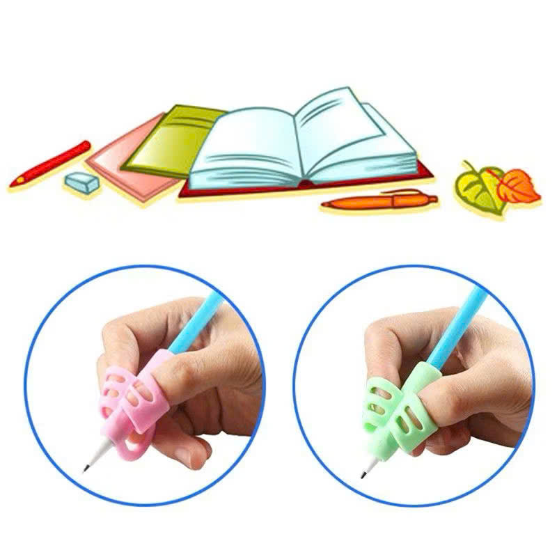 Combo 3 Đệm Bút Silicon Cầm Tay Cho Bé Tập Viết Đúng Cách – Đệm Định Vị Tay Cao Su Cao Cấp - HÀNG CHÍNH HÃNG MINIIN