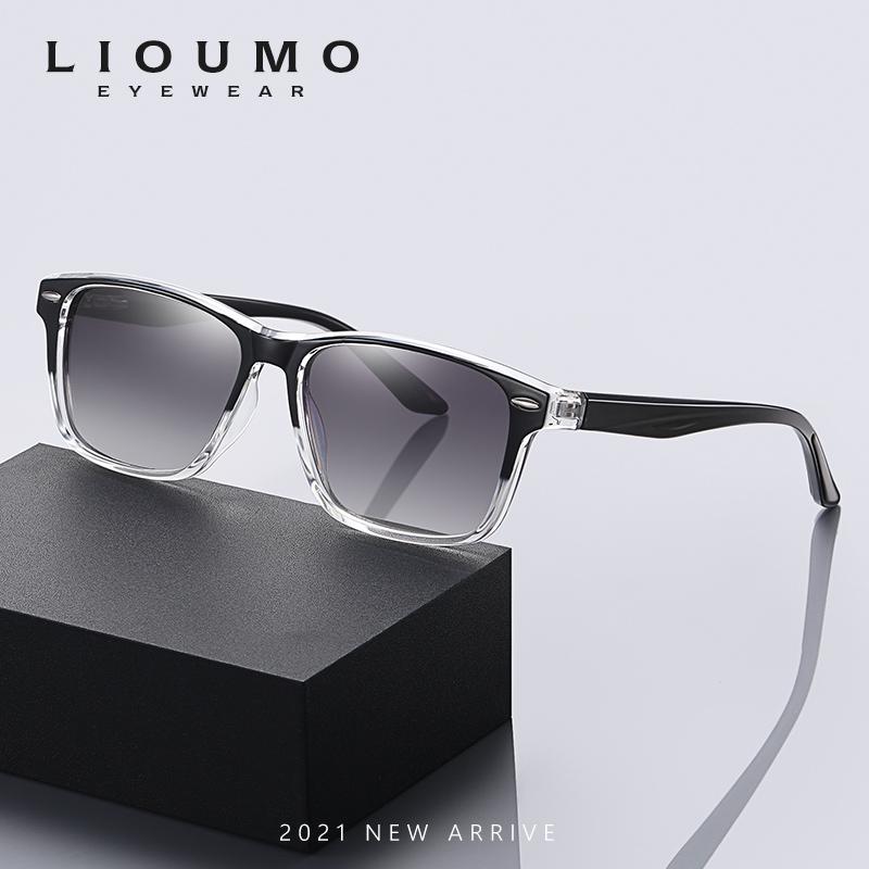 LIOUMO 2021 Siêu Nhẹ TR90 Kính Mát Nam Phân Cực Nữ Vuông Lái Xe Kính Gradient Kính Mắt Gafas De Sol