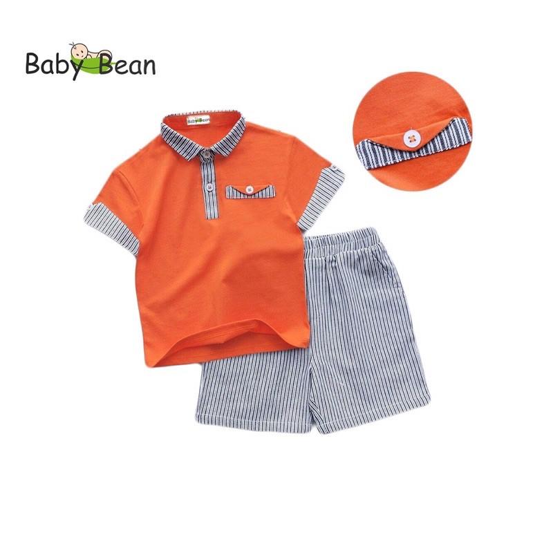 Bộ Đồ Thun Cotton in Hình, Chữ & Túi Đắp Bé Trai BabyBean