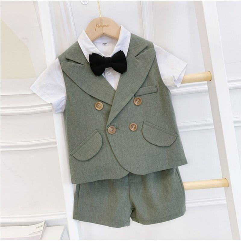 Bộ vest cộc hè bé trai (2 chi tiết)