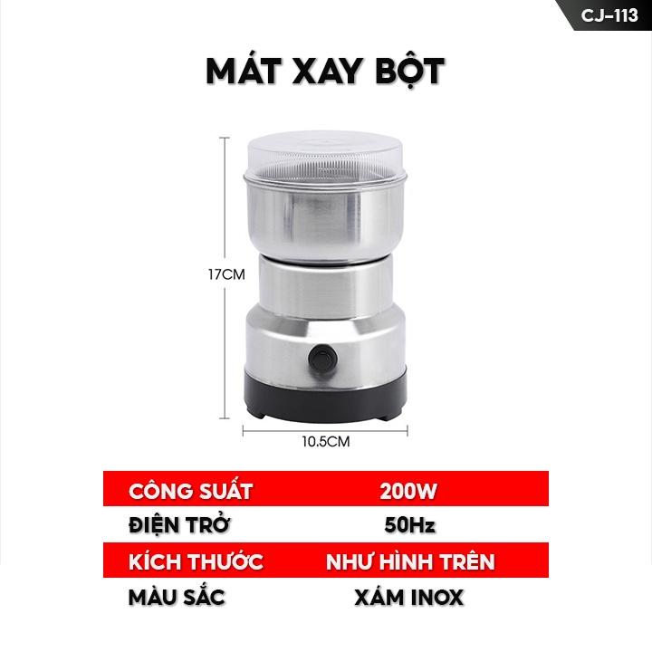 Máy Xay Hạt Xay Bột Đa Năng Gia Dụng Công Suất 200w Xay Được Các Lại Hạt Nguyên Liệu Thành Bột Trong Vài Phút CJ-113