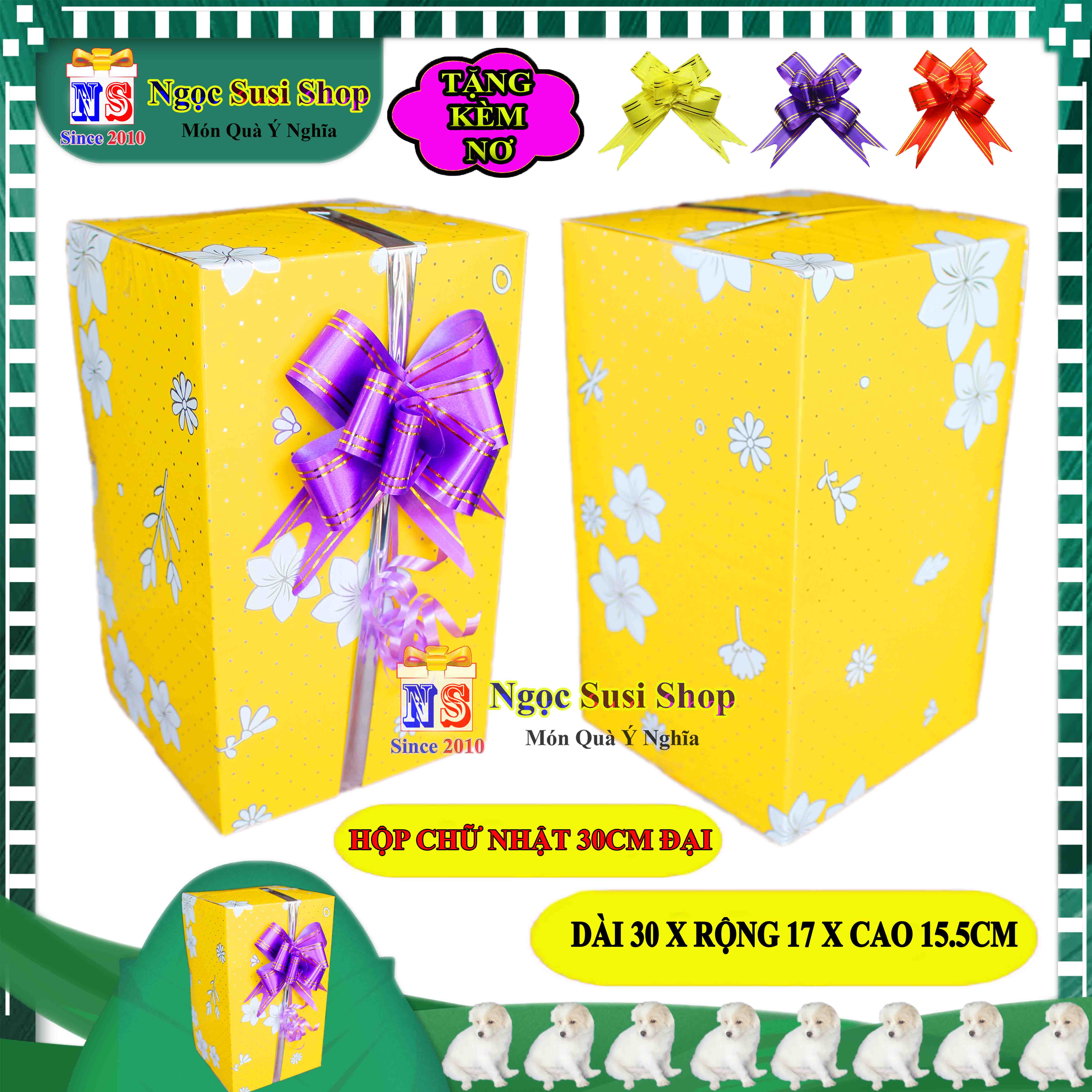 HỘP QUÀ CHỮ NHẬT SIZE ĐẠI 30CM NHIỀU MÀU + TẶNG KÈM NƠ 3CM - HỘP QUÀ TẶNG GIẤY KIẾNG SIÊU ĐẸP