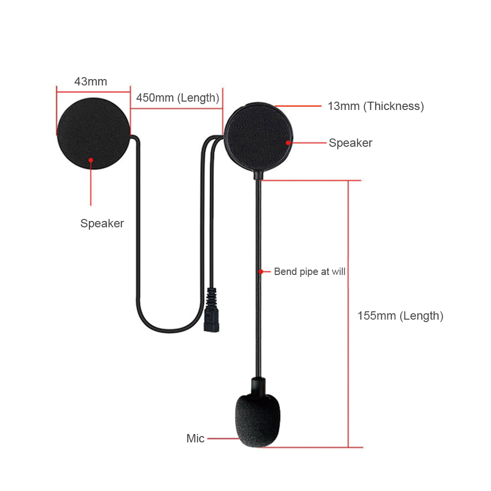 Tai Nghe Thể Thao Có Mic Điều Khiển Cuộc Gọi Plug & Play Cho Mũ Bảo Hiểm Xe Máy