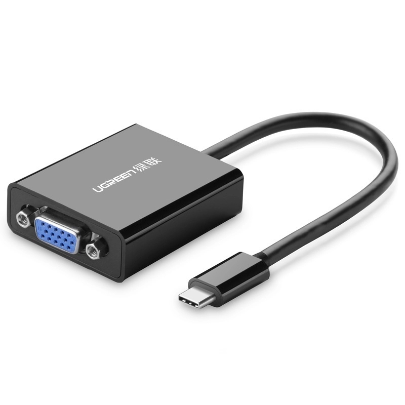 Cáp chuyển đổi USB-C Sang VGA âm cao cấp hỗ trợ full HD dài 15cm màu Đen Ugreen TC20586 Hàng chính hãng.