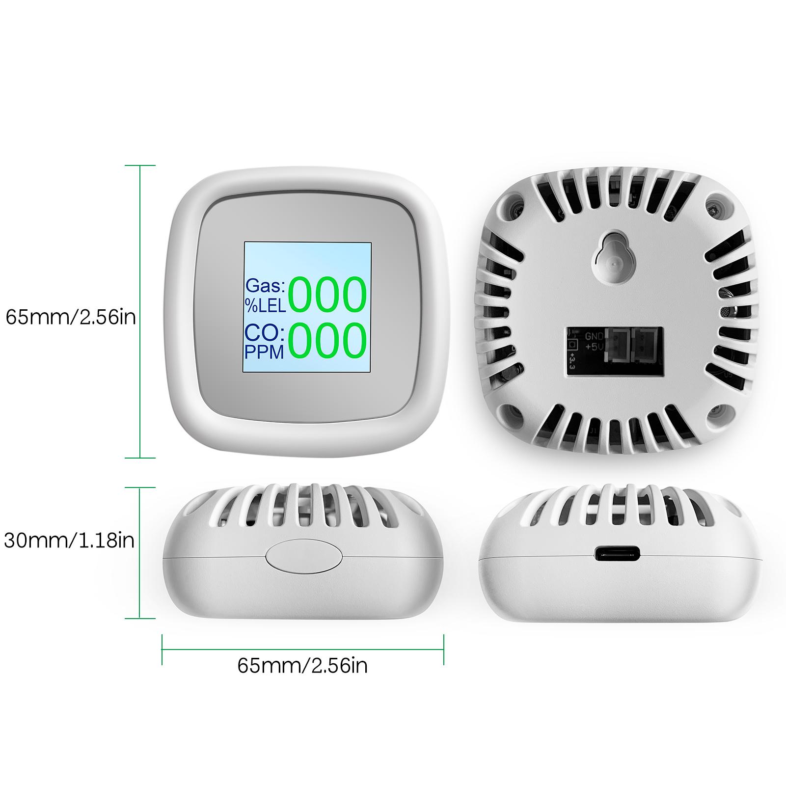 WIFI Combustible Gas Detector Gas Alarm Digital Combustible Gas Detection Instrument Gas Leak Tester Intelligent Air Quality Detector with Sound Alarm APP Notification Pushing SmartLife Tuya APP Remote Control