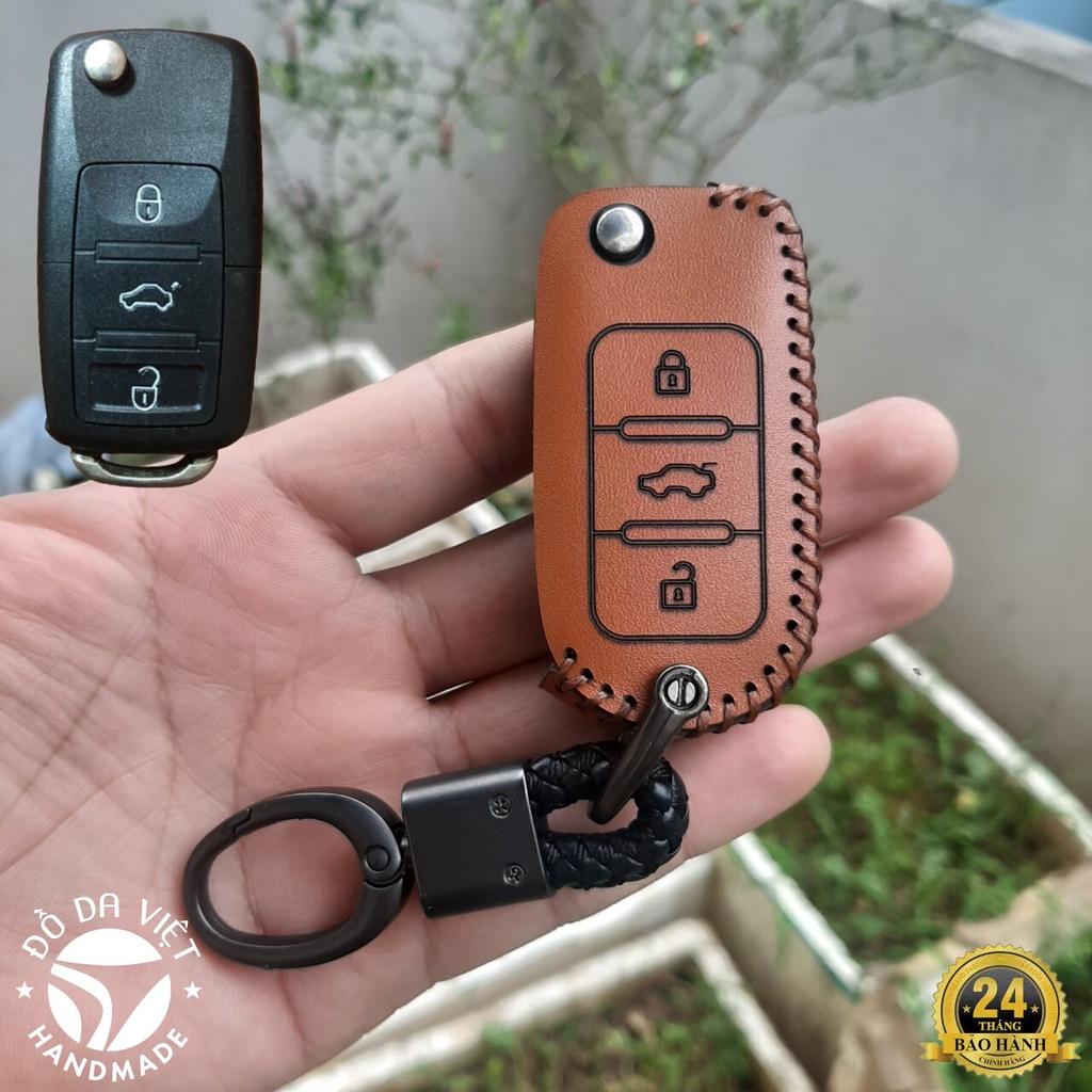 Bao Da chìa khóa Kenbo, ChengLong, Hyundai Cổ, Khoá Gập 3 Nút, Da Bò Thật, Bảo Hành 2 Năm