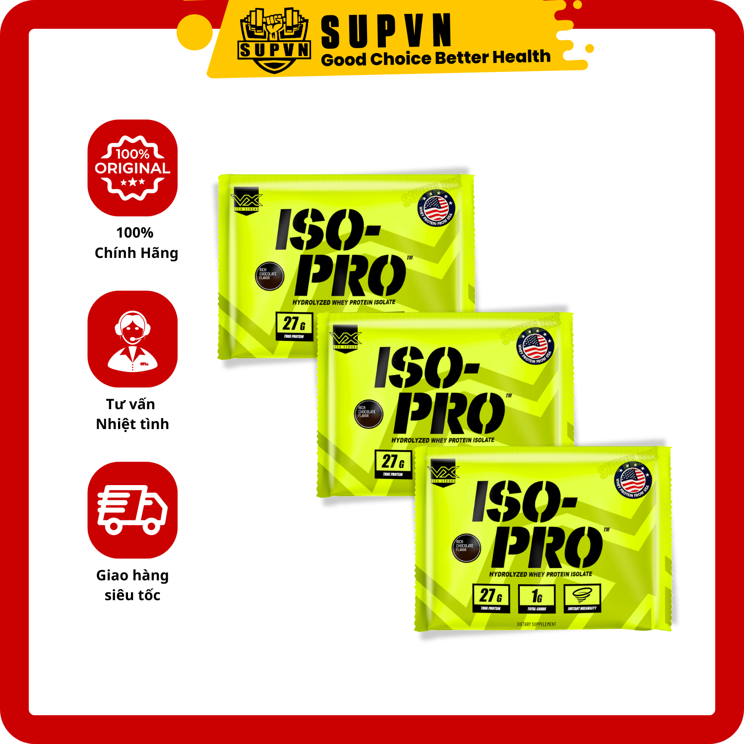 Sample Iso Pro Whey Protein Hydrolyzed 34Gram - Sữa Bổ Sung Đạm Hỗ Trợ Tăng Cơ Gói 1 Lần Dùng