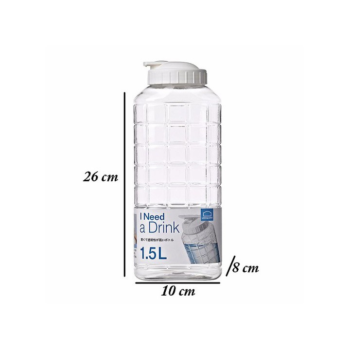 Bình nước nhựa 2,1L LocknLock P-00052, Hàng chính hãng, cấu tạo chắc chắn chống tràn, nắp mở dễ dàng - JoyMall