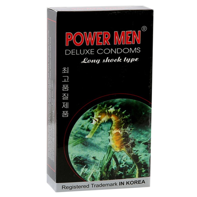 Siêu phẩm bao cao su cao cấp chính hãng Powermen Longshock, siêu gân, siêu gai, siêu lâu, hộp 12 cái, kéo dài cuộc chơi, tạo đỉnh