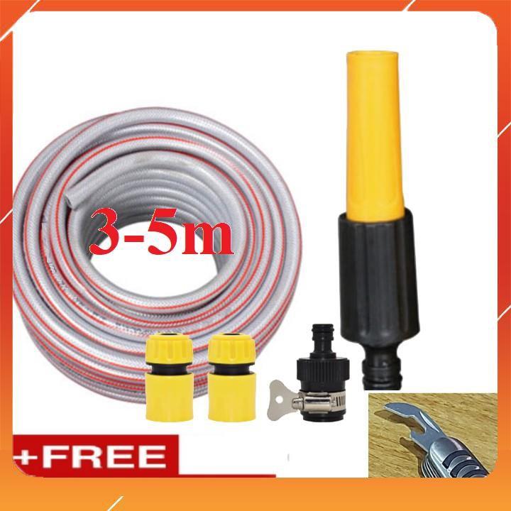 Bộ dây vòi xịt nước rửa xe,tưới cây ,tăng áp 3 lần,loại 3m,5m 206622-5 cút sập,nối nhựa đen+ mở chai