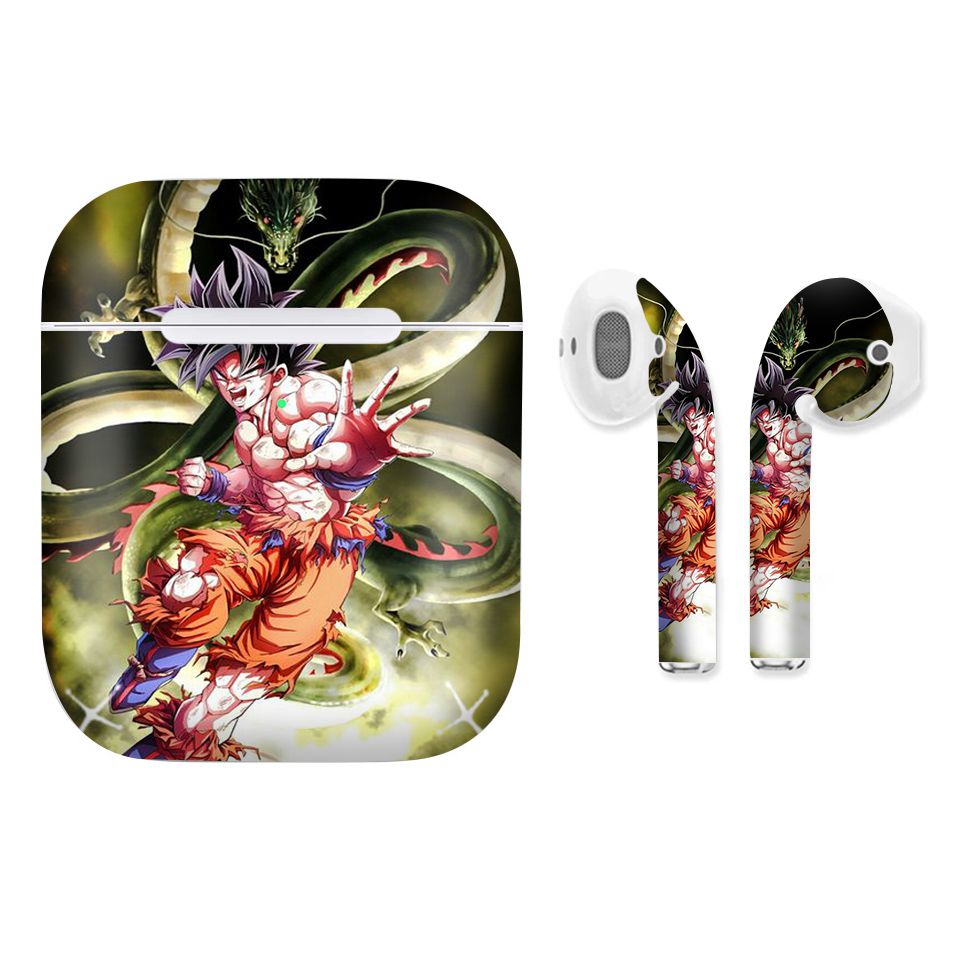 Miếng dán skin chống bẩn cho tai nghe AirPods in hình Songoku Dragon Ball - 7vnr034 (bản không dây 1 và 2