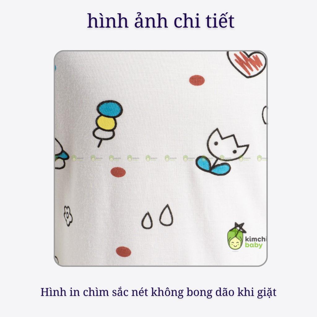 Đồ Bộ Bé Trai, Bé Gái Minky Mom Vải Thun Lạnh Quần Dài Hoạ Tiết Hoa Lá Phối Viền, Bộ Cộc Tay Cho Bé Mặc Nhà MKMTD2123