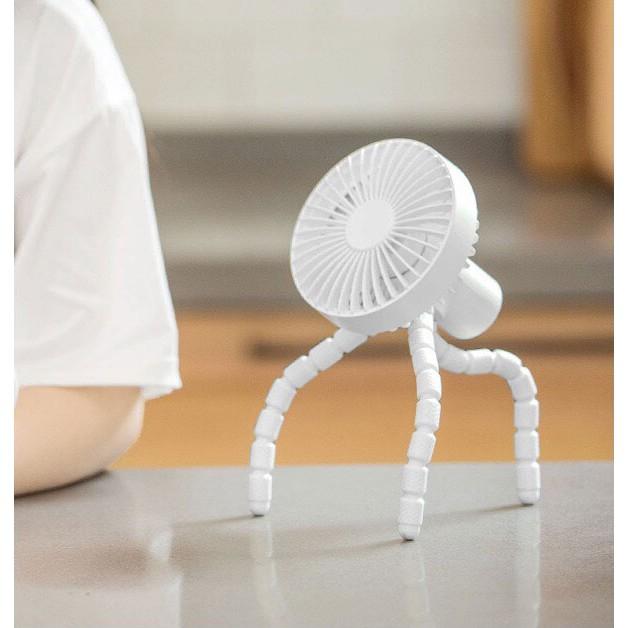 Quạt mini tích điện dành cho Tripod Fan 3 chân xoắn - cầm tay - sạc điện dự phòng - để bàn - Pin Sạc 1800mAh - GXZ-F1010