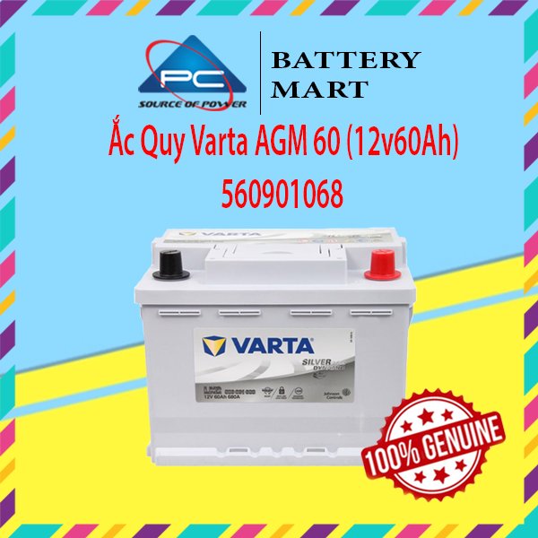 Bình Ắc Quy 12V60Ah, Ắc Quy VARTA AGM 60 LN2 560901068