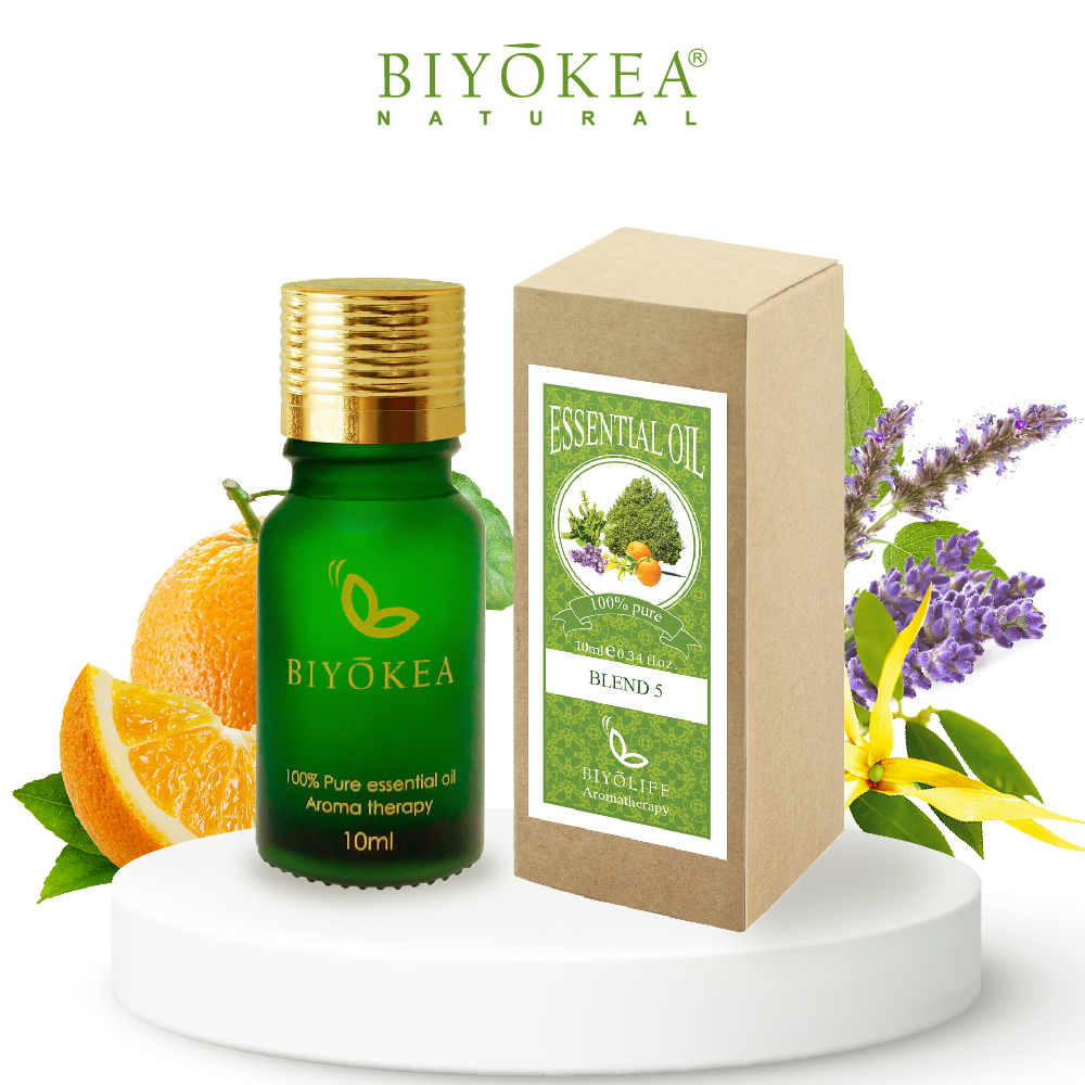 Tinh Dầu Hỗn Hợp Biyokea 5: Ylang + Hoắc Hương + Cam + Hoàng Đàn + Oải Hương