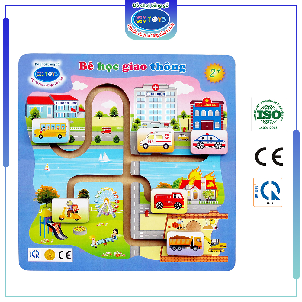 Đồ chơi gỗ Bé học giao thông | Winwintoys 69292 | Phát triển trí tuệ và khéo léo | Đạt tiêu chuẩn CE và TCVN