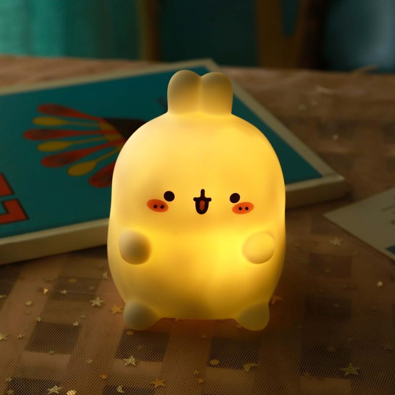 Đèn ngủ silicon chuột Molang siêu cute - Tặng kèm pin