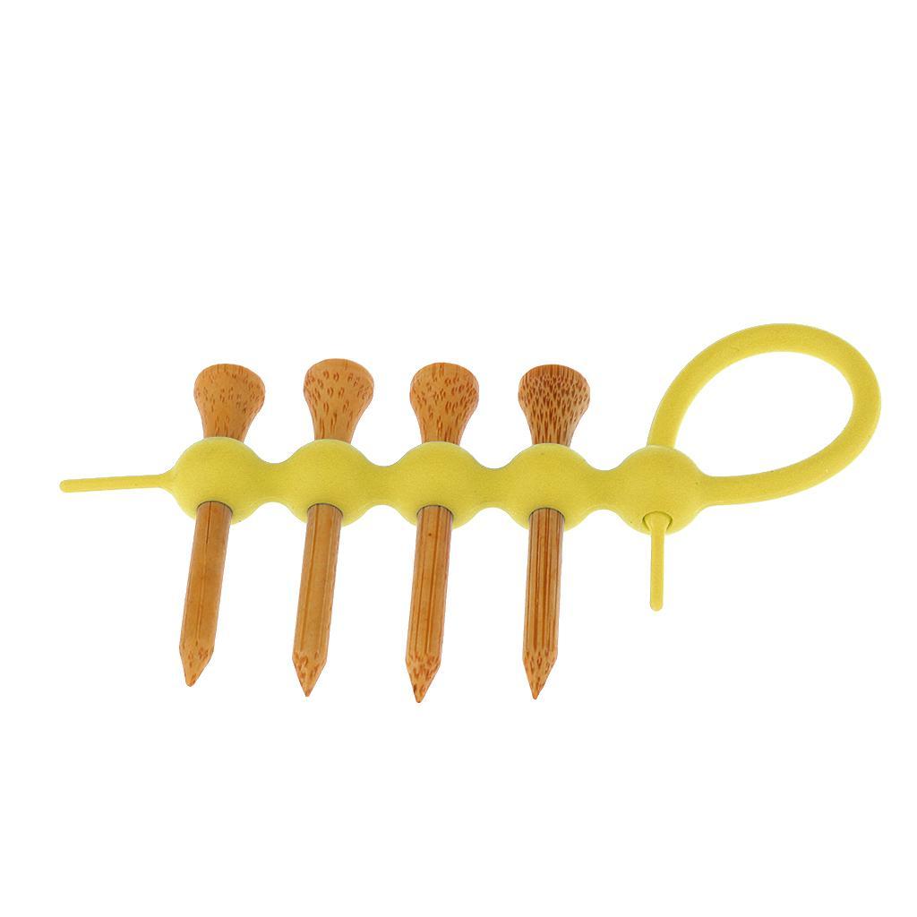 4-5pack Mini Golf Tee Holder Tool Carrier Clip + 4 Pieces Wood Golf Tees Set