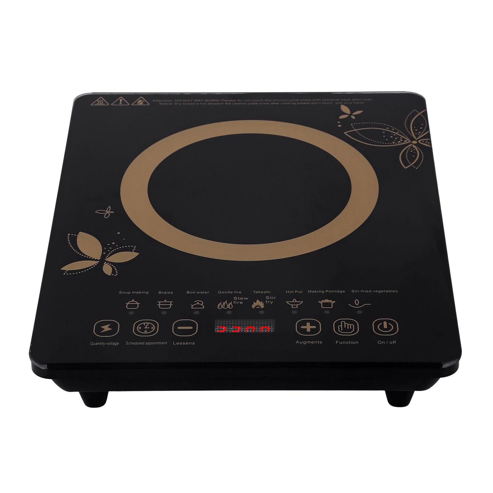 Induction Cooker Home Smart Kitchen Appliances 2200W High Power Smart Touch Screen Microcrystalline Panel Kitchen Range