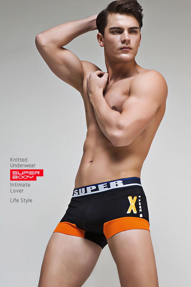 Quần Lót Nam Boxer Super Body Thể Thao Cam Đen 5969